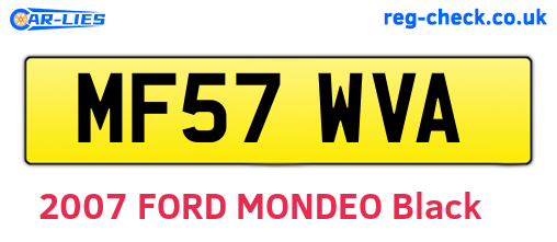 MF57WVA are the vehicle registration plates.