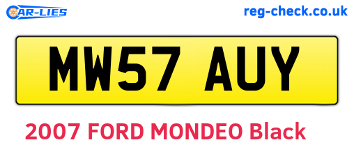 MW57AUY are the vehicle registration plates.
