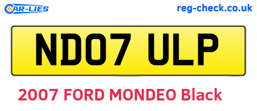 ND07ULP are the vehicle registration plates.