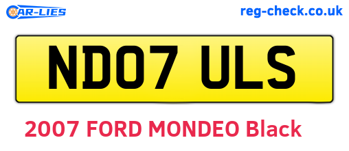 ND07ULS are the vehicle registration plates.