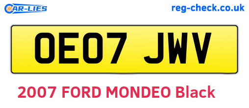 OE07JWV are the vehicle registration plates.