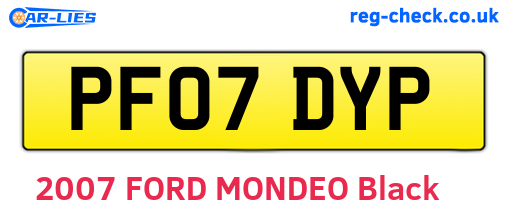 PF07DYP are the vehicle registration plates.
