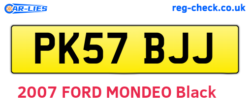 PK57BJJ are the vehicle registration plates.
