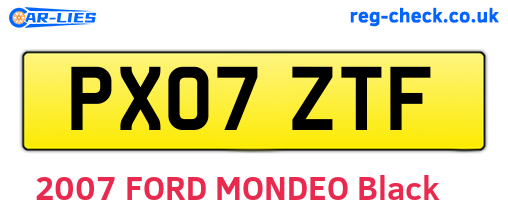 PX07ZTF are the vehicle registration plates.
