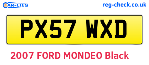 PX57WXD are the vehicle registration plates.