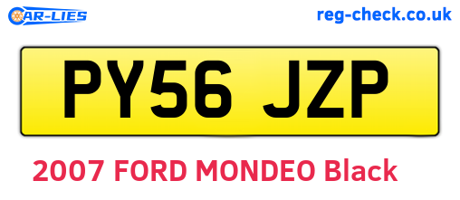 PY56JZP are the vehicle registration plates.