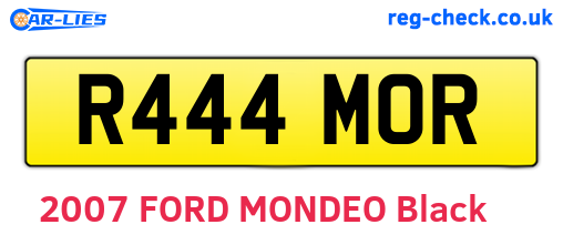 R444MOR are the vehicle registration plates.