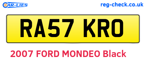 RA57KRO are the vehicle registration plates.