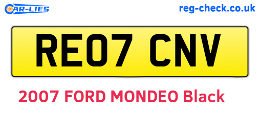 RE07CNV are the vehicle registration plates.