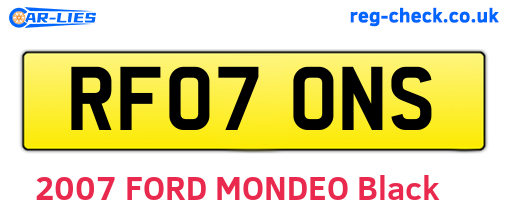 RF07ONS are the vehicle registration plates.