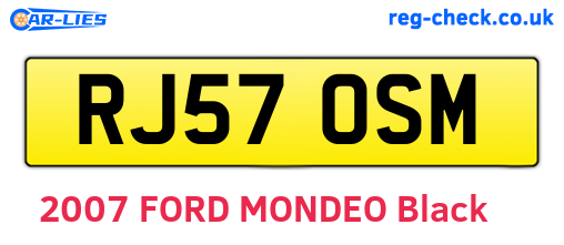 RJ57OSM are the vehicle registration plates.