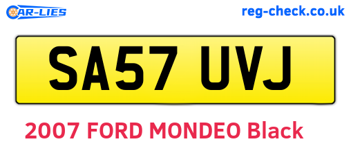 SA57UVJ are the vehicle registration plates.
