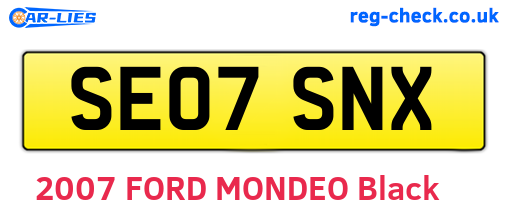 SE07SNX are the vehicle registration plates.