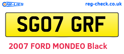 SG07GRF are the vehicle registration plates.