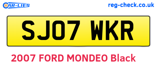 SJ07WKR are the vehicle registration plates.