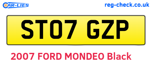ST07GZP are the vehicle registration plates.