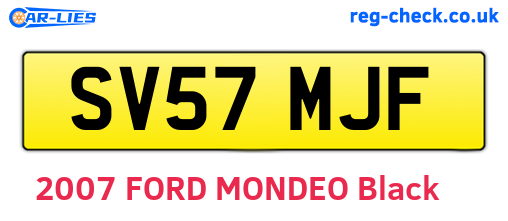 SV57MJF are the vehicle registration plates.