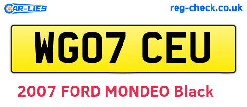 WG07CEU are the vehicle registration plates.