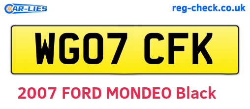 WG07CFK are the vehicle registration plates.