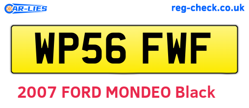 WP56FWF are the vehicle registration plates.