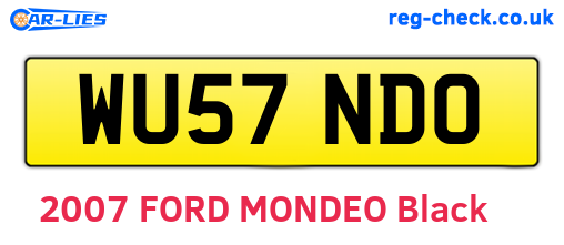 WU57NDO are the vehicle registration plates.