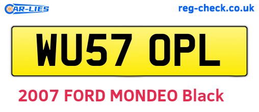 WU57OPL are the vehicle registration plates.