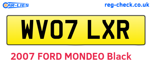 WV07LXR are the vehicle registration plates.
