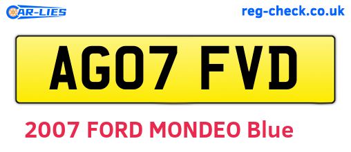 AG07FVD are the vehicle registration plates.