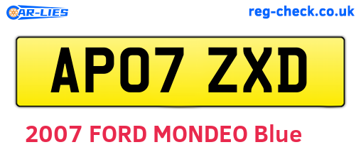 AP07ZXD are the vehicle registration plates.