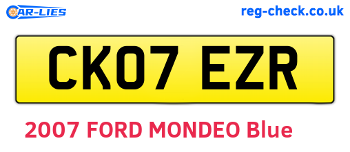 CK07EZR are the vehicle registration plates.