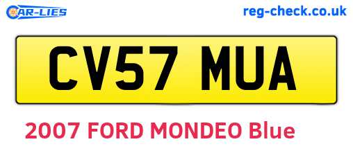 CV57MUA are the vehicle registration plates.