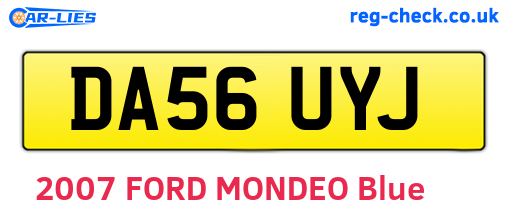 DA56UYJ are the vehicle registration plates.