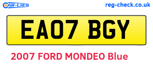 EA07BGY are the vehicle registration plates.