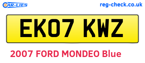 EK07KWZ are the vehicle registration plates.