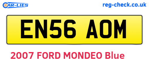 EN56AOM are the vehicle registration plates.