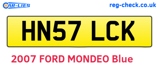 HN57LCK are the vehicle registration plates.