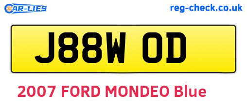 J88WOD are the vehicle registration plates.