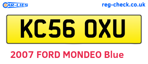 KC56OXU are the vehicle registration plates.