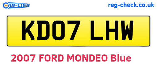 KD07LHW are the vehicle registration plates.
