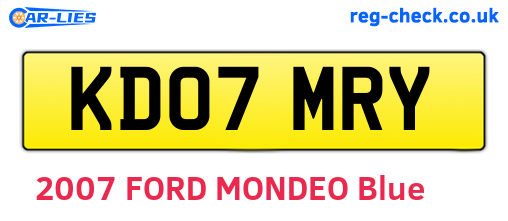 KD07MRY are the vehicle registration plates.