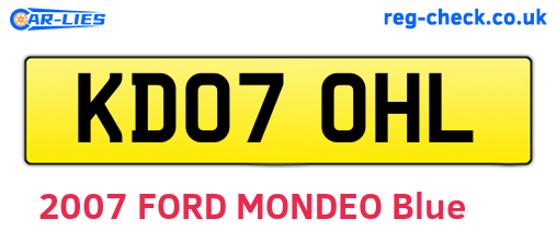 KD07OHL are the vehicle registration plates.