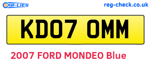 KD07OMM are the vehicle registration plates.