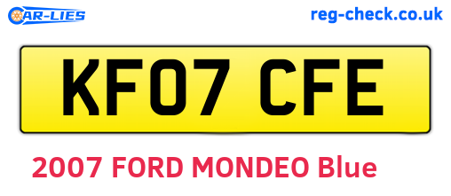 KF07CFE are the vehicle registration plates.