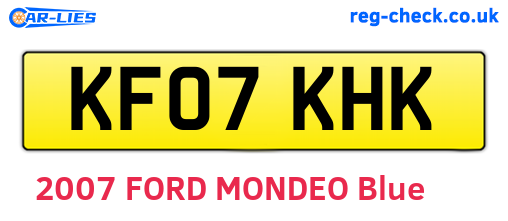 KF07KHK are the vehicle registration plates.