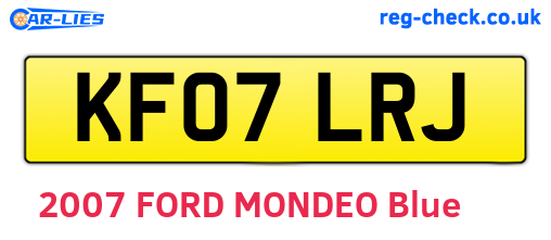 KF07LRJ are the vehicle registration plates.