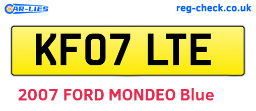 KF07LTE are the vehicle registration plates.