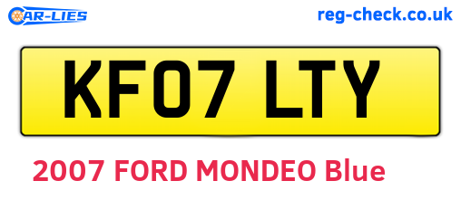 KF07LTY are the vehicle registration plates.