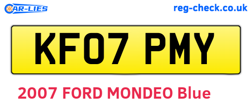 KF07PMY are the vehicle registration plates.