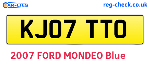 KJ07TTO are the vehicle registration plates.