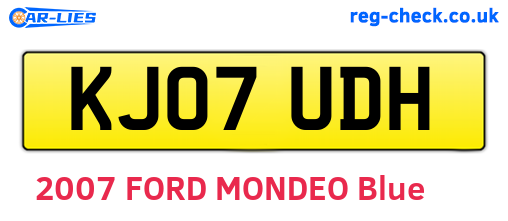 KJ07UDH are the vehicle registration plates.